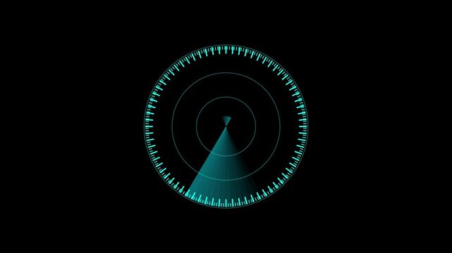 abstract blue and black background with rays technology in world rader.4 k