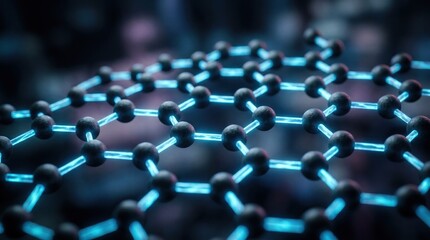Obraz premium Exploring nanotechnology innovations in graphene structures laboratory scientific visualization abstract environment