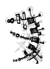 Abstract image for printing - digital painting. The picture is painted by hand on a tablet. © neurostructure