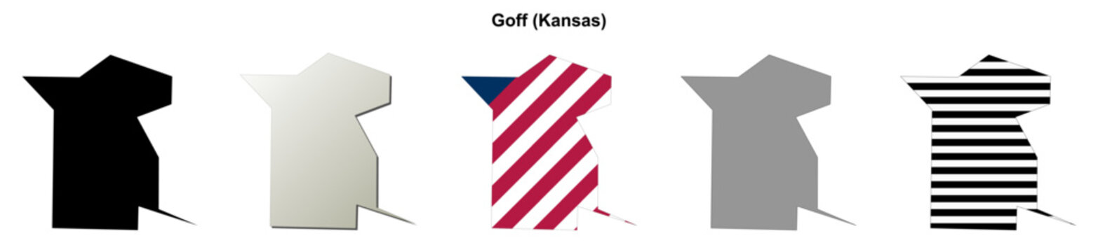 Goff (Kansas) blank outline map set