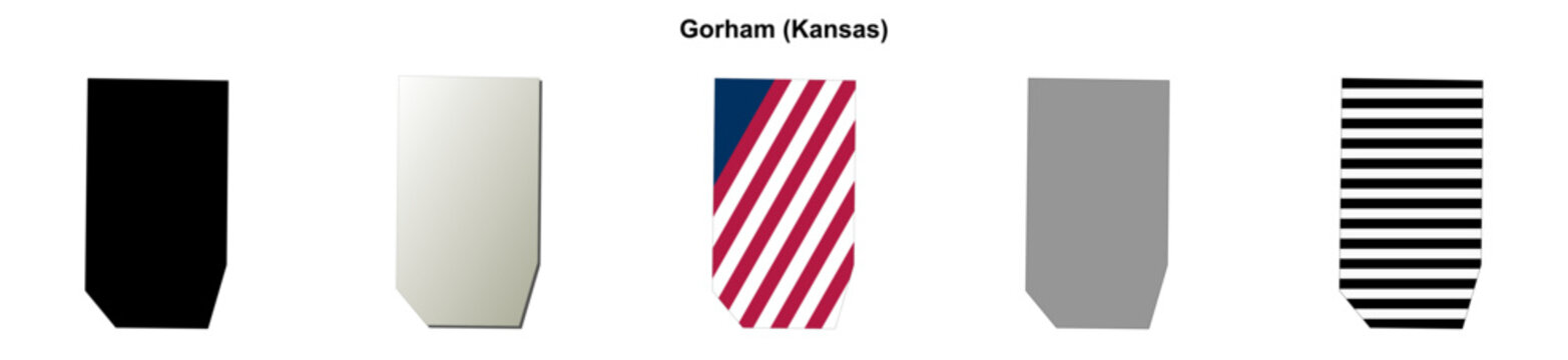 Gorham (Kansas) blank outline map set