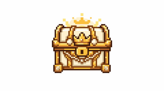 Golden treasure chest with crown.