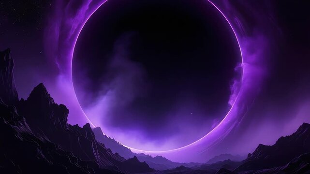 Dark elegant void with faint violet radiance drifting upward amid delicate haze and dreamy motion