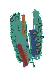 Abstract image for printing - digital painting. The picture is painted by hand on a tablet. © neurostructure