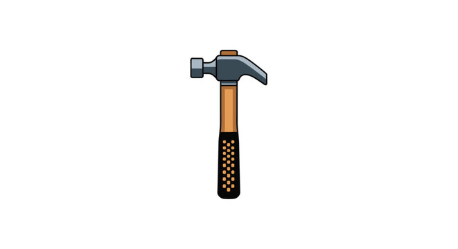 Hammer with black handle and head.