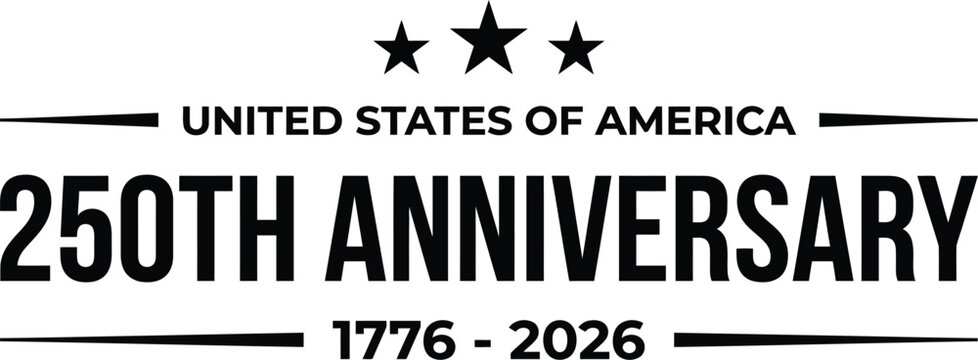 United states 250th anniversary logo commemorative design for 2026