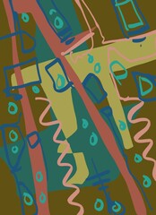 Abstract image for printing - digital painting. The picture is painted by hand on a tablet. © neurostructure