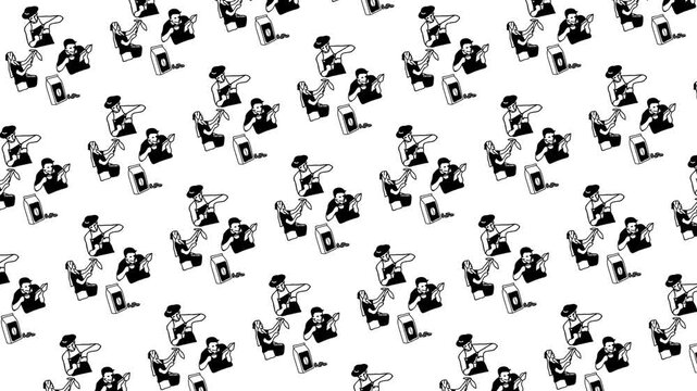 Coffee addict seamless pattern looping animation
