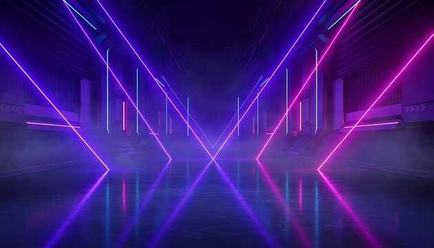 Abstract digital network connection lines glowing purple.