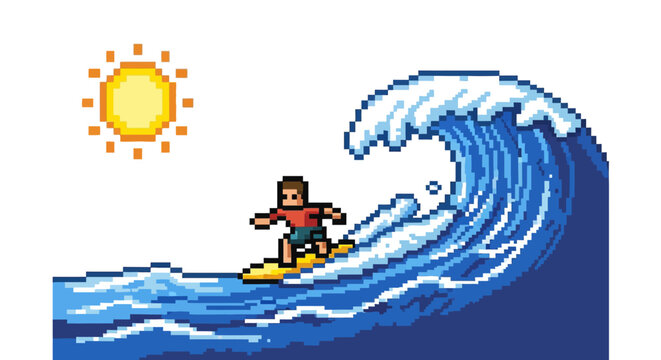 Man surfing on a wave board.