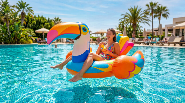 Flotador inflable representando ocio y diversi&oacute;n durante las vacaciones.