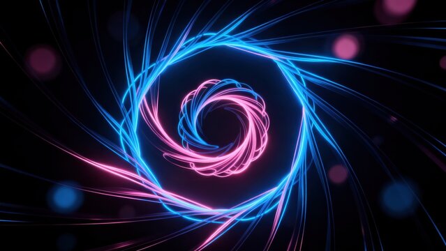 Neon spiral light pattern