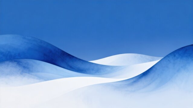 Abstract blue and white flowing forms