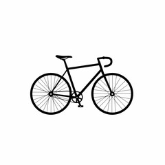 Fototapeta premium Black bicycle silhouette on white background