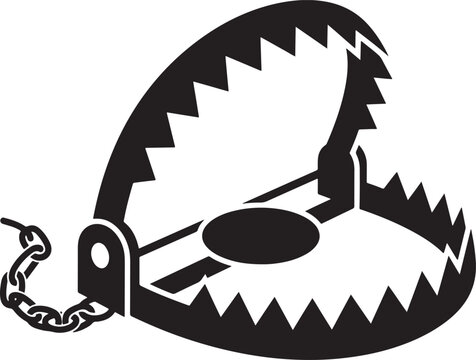 Bear trap icon vector illustration isolated on white background.