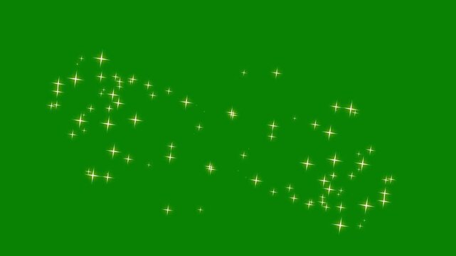 White glowing line stars sparkles, twinkle magic dust animation, fast line glitter motion.glitter stars trail transition on alpha channel green screen.4k video
