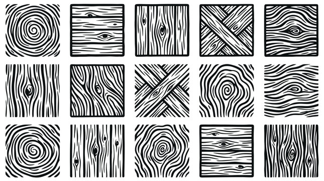Collection of various wooden texture patterns.
