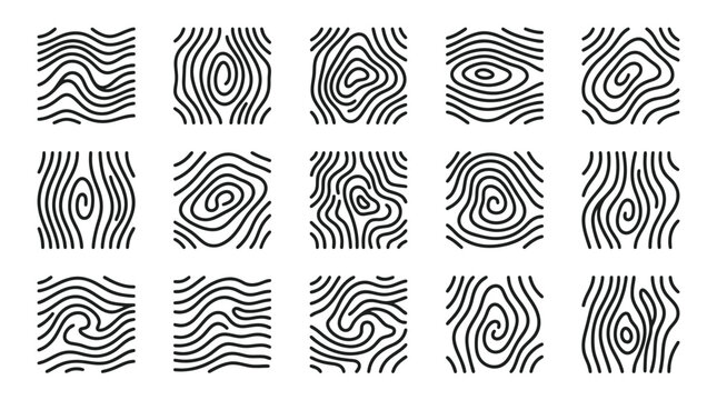 Collection of abstract fingerprint patterns.