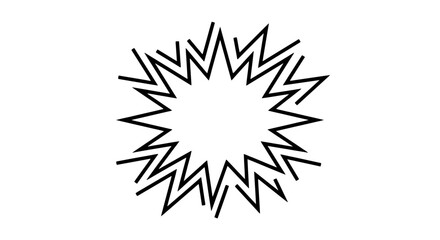 Fototapeta premium A black line art starburst design element.