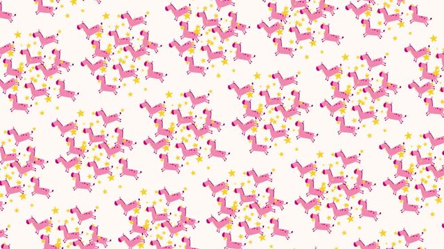 cute horse seamless pattern looping animation
