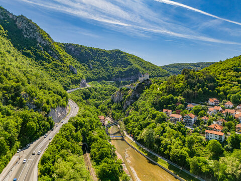 Zlatibor District in Uzice Serbia showing mountains rivers and roads with buildings during daytime