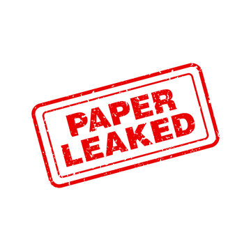 Paper leaked red grungy stamp on transparent background.