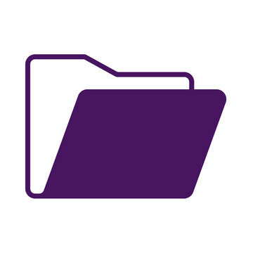 Purple file folder icon isolated on transparent background