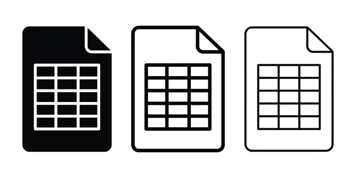 CSV file format icon silhouette vector outline and line art