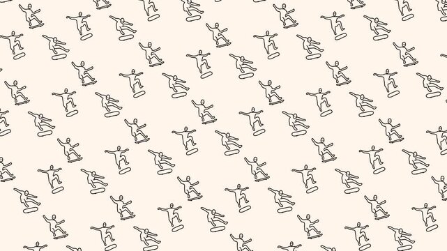 Cool skater seamless pattern looping animation
