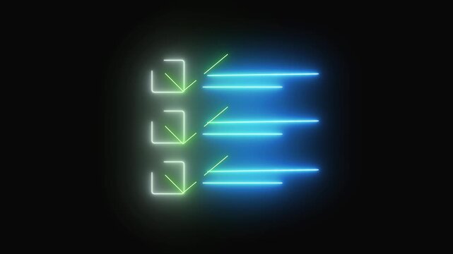 Neon glowing checklist with checkmarks on dark background. Creative neon glowing checklist with checkmarks for productivity software layout. Modern neon glowing checklist with checkmarks.