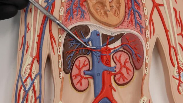 Following The Branches Of The Abdominal Aorta On Model