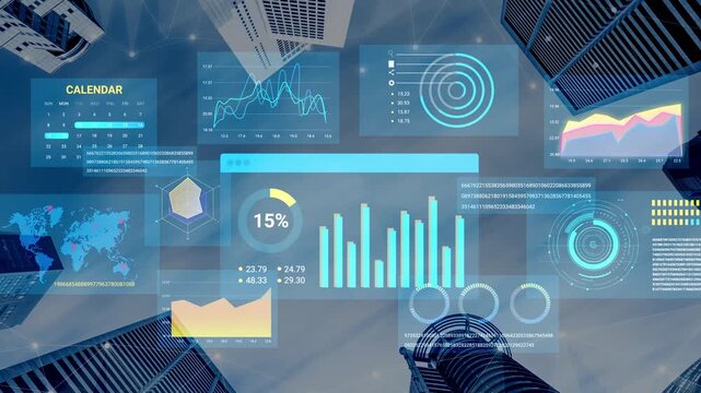 Futuristic Data Visualization in Urban Landscape with High-Rise Buildings and Graphical Interfaces Representing Analytics and Metrics in a Digital City Environment. Entropy.