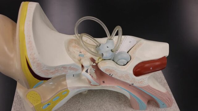 Highlight Of Middle And Internal Ear Structures On Model