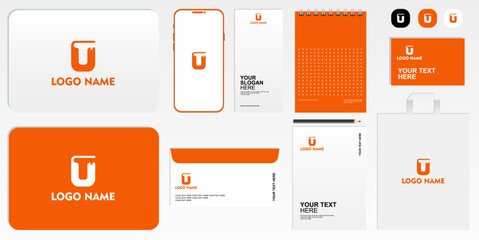 initial letter u book logo design © Makdsgn