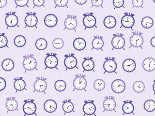 Obraz premium Alarm Clocks Scatter Playful Vintage Pattern Art