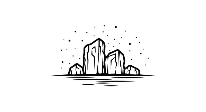 Iceberg Floating in Cold Water.