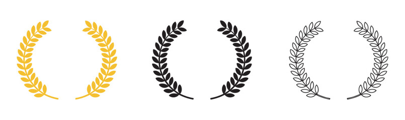 Laurel wreath branches icon set, victory and award symbols for achievement, success and honor decoration design © Alamin vai vision 3