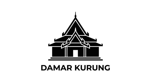 Damar Kurung Traditional Indonesian Lantern Building Silhouette Logo