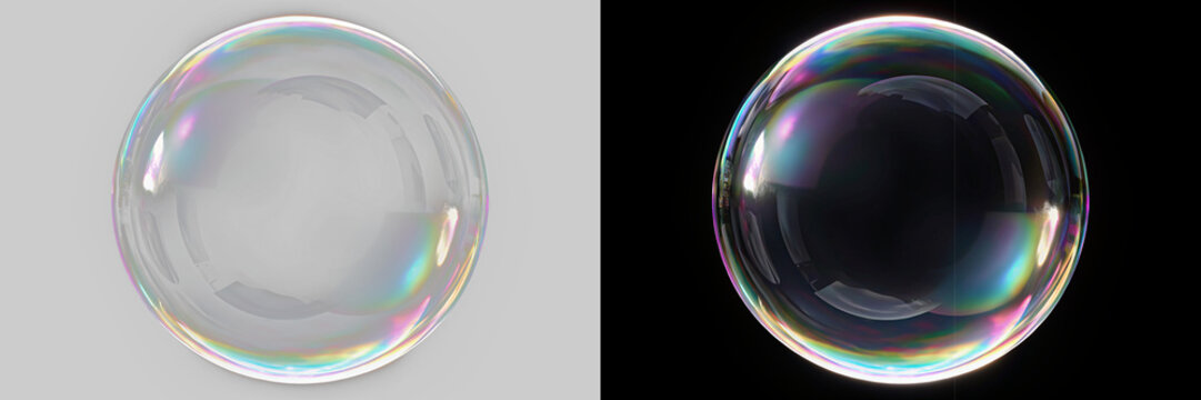 soap bubbles reflection cinematic light overlay isolated png element