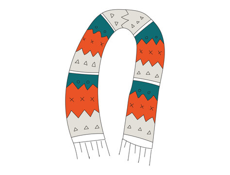Nordic Christmas Scarf Vector Illustration