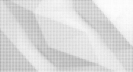 Fototapeta premium Halftone crumpled paper texture with black a dotted, rough, and wrinkled surface. Wite creased sheet background in comic pop-art style, featuring grainy folds and gritty distressed details.