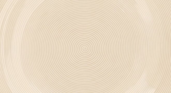 Concentric circles form a continuous spiral pattern on a textured cream background.