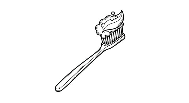 Toothbrush with toothpaste on bristles.