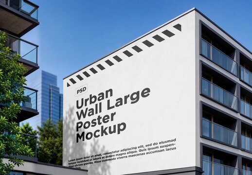 Building Wall City Mockup