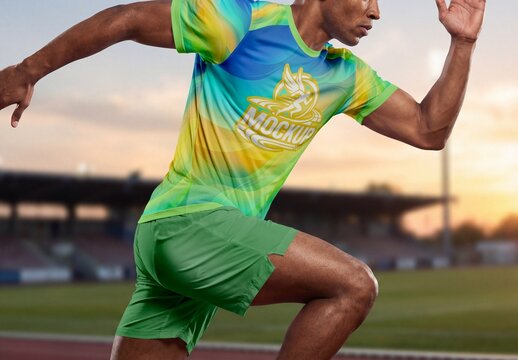 Male Athletic Shorts And T Shirt Mockup