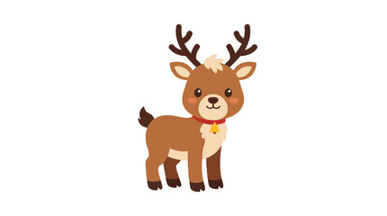 Cute baby reindeer with collar and bell © Stephanie