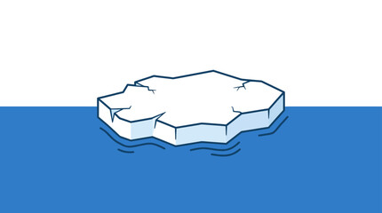 Lone iceberg floating in calm blue arctic ocean water. © Yara