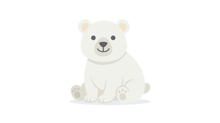 Cute polar bear cub sitting on white background. © Stephanie