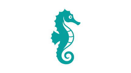 Teal seahorse silhouette icon isolated on a white background. © veronica