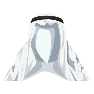 Traditional shemagh khaliji keffiyeh Arab hat vector illustration. Muslim hat design perfect for Middle Eastern cultural themed projects.